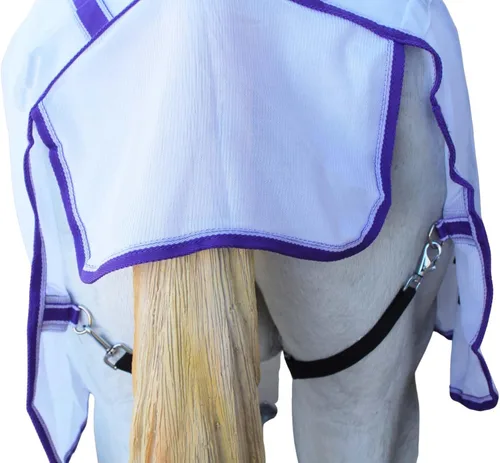Vista 6 de CHALLENGER 84 "caballo Scrim verano primavera flujo de aire malla Flysheet cuello blanco púrpura 73154