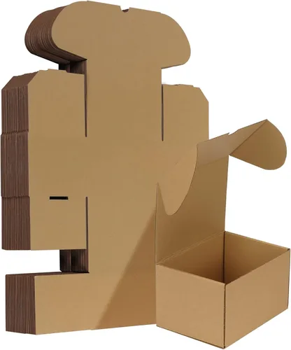 Vista 52 de HORLIMER Paquete de 40 cajas de envío de 5 x 5 x 5, caja de cartón corrugado blanco para correo, embalaje, pequeñas empresas