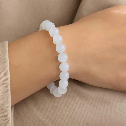 Vista 299 de Adjustable Crystal Bracelet – Gemstone Bead Bracelet with Adjustable Macrame String – Chic Gemstone Bracelet for Men and Women – 8mm Round Healing