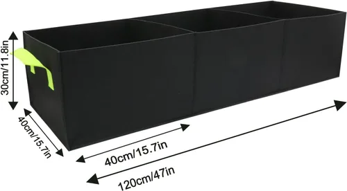 Vista 2 de Bolsas de cultivo de plantas, paquete de 2, 38 galones, 3 agujeros rectangulares Plantación elevada de tela, transpirable, para papa, tomate