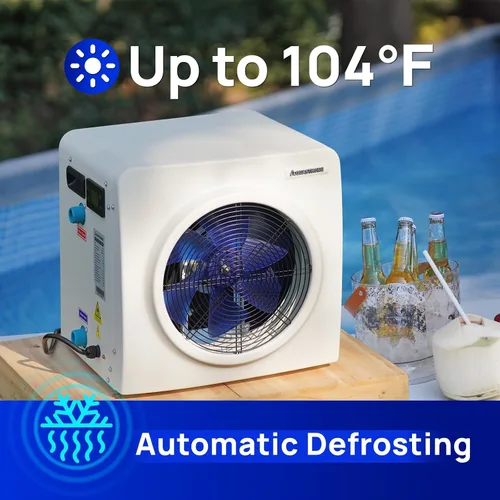 Vista 7 de AQUASTRONG Bomba de calor para piscina, calentador eléctrico para piscina sobre el suelo y en el suelo, calefacción y refrigeración para piscinas