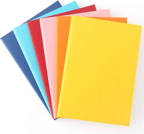 Vista 5 de EUSOAR Cuaderno en blanco, paquete de 24 cuadernos A6 de 3.9 x 5.5 pulgadas, 60 páginas sin forro, diario de viaje, juego de bloc de notas a granel