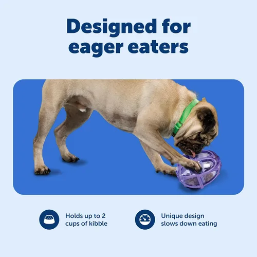 Vista 3 de PetSafe Busy Buddy Kibble Nibble juguete para perro dispensero de comida, S, Púrpura