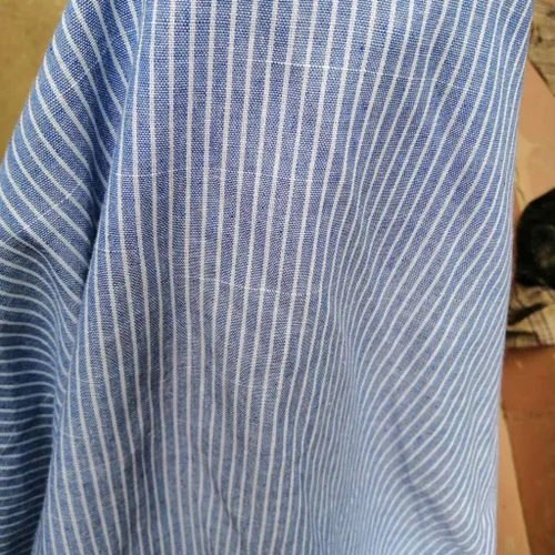 Vista 42 de Vestido de manga larga para mujer, casual, de algodón, lino, con botones, maxivestidos tipo caftán, blanco y azul