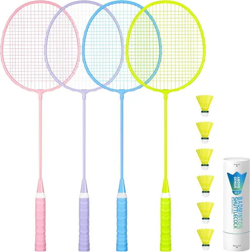 Vista 8 de AboveGenius Lightweight Badminton Set, 4/6 Rackets with 6 Nylon Birdies