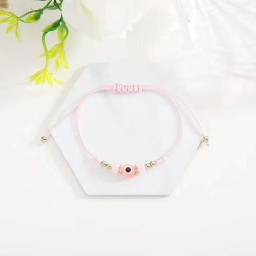 Vista 2 de COLORFUL BLING Pulseras ajustables hechas a mano con cuentas para proteger contra el mal de ojo, cuerda de hilo de buena suerte, pulsera ajustable