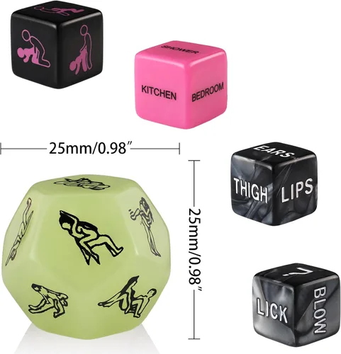 Vista 2 de Dados sexuales para parejas adultas, juegos sexuales, juguetes sexuales para parejas, dados sexuales nocturnos, juguetes sexuales