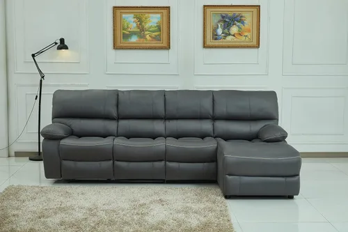 Vista 3 de Betsy Furniture Microfibra Gris Modular Reclinable Seccional 8007 (Gris, Asiento Extra)