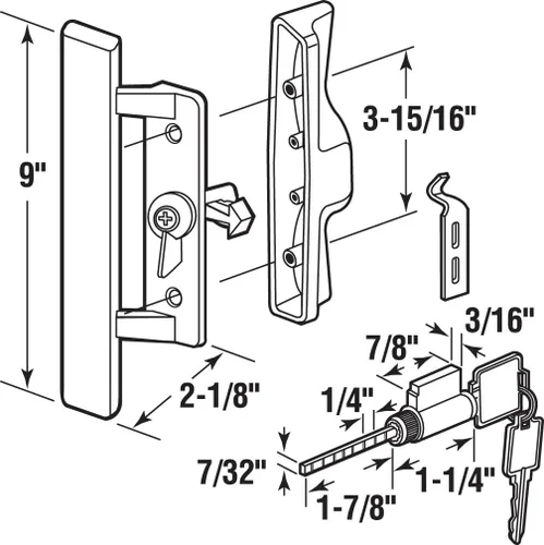 Vista 2 de Prime-Line Products C 1018 Set de manijas para puerta deslizante., C 1064