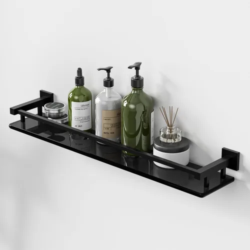 Vista 11 de Estantes de vidrio Alise para pared de baño, estante de baño de vidrio templado montado en la pared, estantes flotantes modernos que ahorran espacio