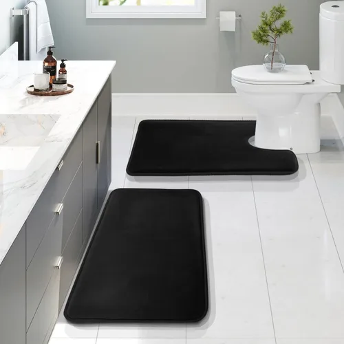 Vista 114 de Clara Clark tapete para baño, regadera o tina, de gomaespuma, negro, antiderrapante Camel Oro