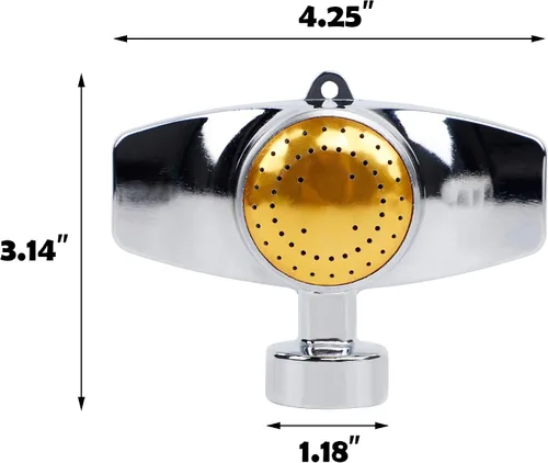Vista 3 de Twinkle Star Paquete de 2 aspersores de metal, rociador cuadrado de 360 grados con flujo de agua suave, área de cobertura de rociadores de manguera