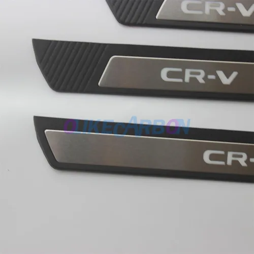 Vista 3 de OLIKE Placa Protectora Antideslizante de Umbral de Puerta de Acero Inoxidable de Estilo de Moda Protector de Umbrales Moldura Compatible con Honda