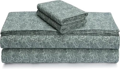 Vista 19 de Tribeca Living Sábanas de franela de algodón portugués tamaño King – Juego de sábanas de bolsillo profundo de 170 GSM para colchones de hasta 21