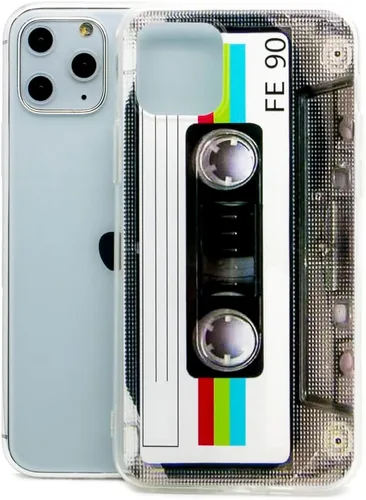 Vista 5 de Fateam - Funda para iPhone 11 Pro, acabado mate, resistente, suave, con parachoques suave, funda de casete retro compatible con iPhone 11 Pro