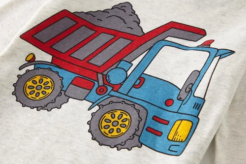 Vista 4 de Pijama de dos piezas para niños pequeños con dinosaurio que brilla en la oscuridad, 100 % de algodón ropa de tiburón para dormir tamaño 2-10T