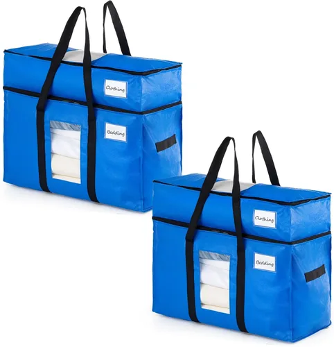 Vista 26 de TAILI - Bolsas de mudanza extra grandes, paquete de 10 bolsas negras resistentes para almacenamiento con ventana visible, asas envolventes