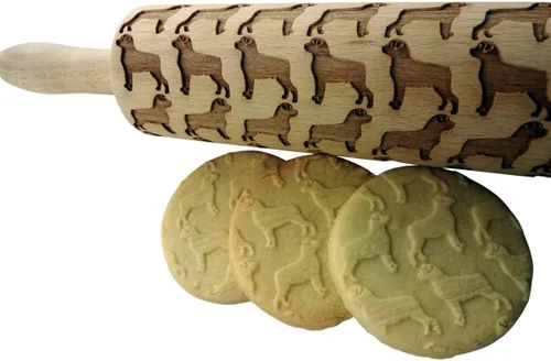 Vista 3 de GREYHOUND - Perno rodante en relieve con patrón de perro Whippet grabado con láser con raza de perro gris para galletas en relieve o pasta
