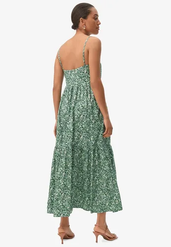 Vista 3 de Ellos Vestido largo de algodón escalonado de talla grande para mujer