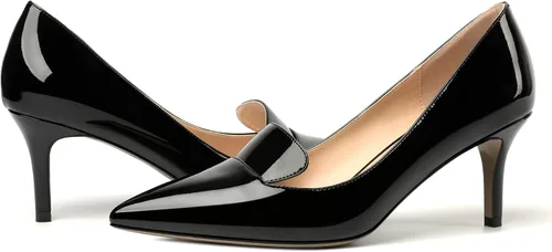 Vista 6 de ROSERWISH Zapatos de vestir de tacón alto para mujer, con puntera puntiaguda, para oficina, zapatos de vestir de 2.5 pulgadas