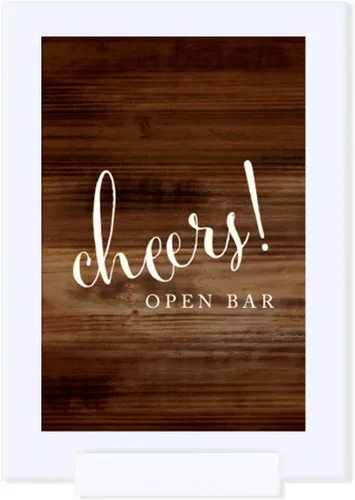 Vista 50 de Andaz Press Letreros enmarcados para fiesta de boda, impresión de madera rústica, 4 x 6 pulgadas, cartel de cesta de baño, 1 paquete, incluye marco