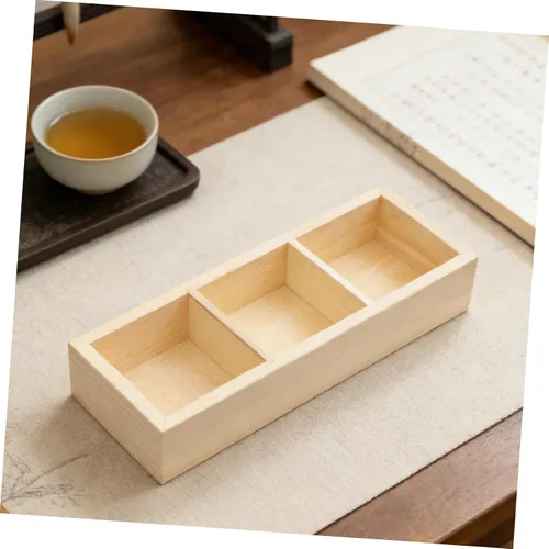 Vista 5 de Wood Tea Bag Holder Organizer with 3 Compartments for Countertop