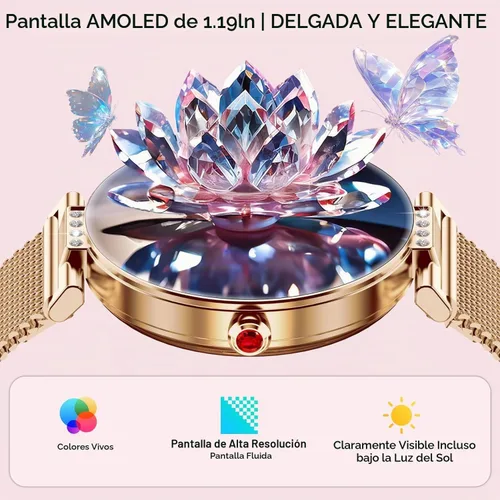 Vista 2 de Reloj inteligente para mujer para Android iPhone 3 Band 1.19" pequeño
