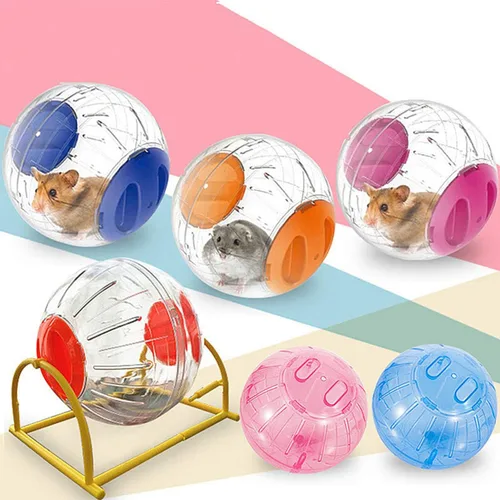 Vista 2 de POPETPOP Pelota de ejercicio para correr de hámster, mini pelota para mascotas pequeñas (naranja)