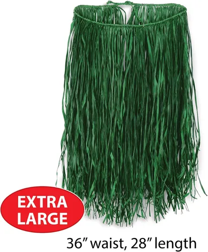 Vista 3 de Beistle Falda de rafia para hula, talla extragrande, verde