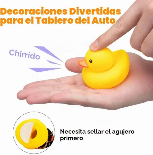 Vista 3 de wonuu - Adornos de goma para coche, diseño de pato, color amarillo