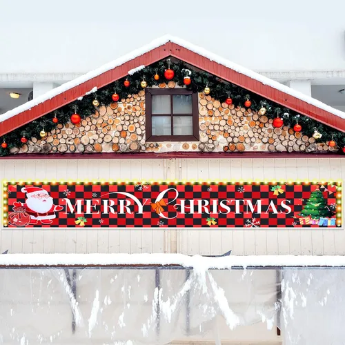 Vista 8 de Cartel de decoración de Navidad con luces LED, cartel de Feliz Navidad, cartel premontado, cartel de Feliz Navidad, cartel para colgar en la pared