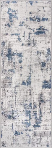 Vista 26 de Gertmenian - Tapete bohemio decorativo para interior, antideslizante, muy resistente para zonas de alto tránsito en habitación, sala de estar, Azul