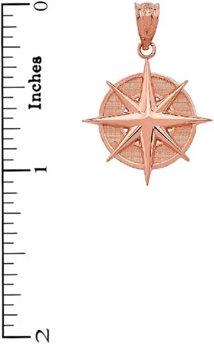 Vista 5 de Collar con dije de símbolo de estrella celestial de estrella del norte de oro de 10 quilates certificado