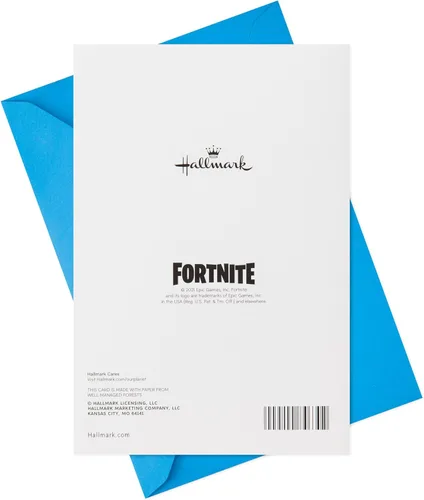 Vista 7 de Hallmark Fortnite - Tarjeta de cumpleaños para niños con calcomanía (pelado)