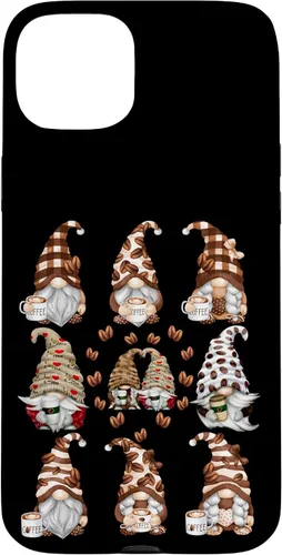 Vista 9 de Novelty Coffee Graphic For Women And Men Funny Gnome Case for iPhone 16