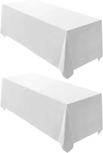Vista 25 de Surmente Mantel rectangular de poliéster de 60 x 102 pulgadas para bodas, banquetes o restaurantes (negro, paquete de 2)