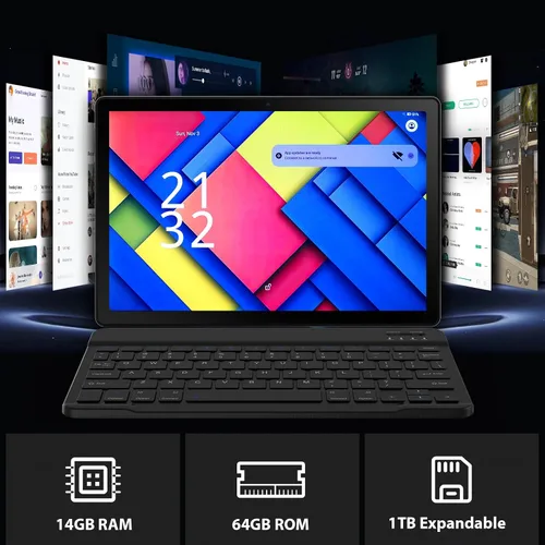Vista 4 de HiGrace Tablet Android, 14 GB de RAM+64 GB de ROM (TF 1 TB), Android 14 Octa-Core de 11 pulgadas, 6800 mAh, Widevine L1, WiFi 6, tableta 8 en 1