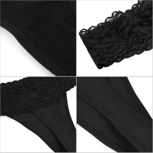 Vista 3 de Jo & Bette Paquete de 6 o 12 unidades de ropa interior de algodón para mujer, conjunto de lencería suave y sexy