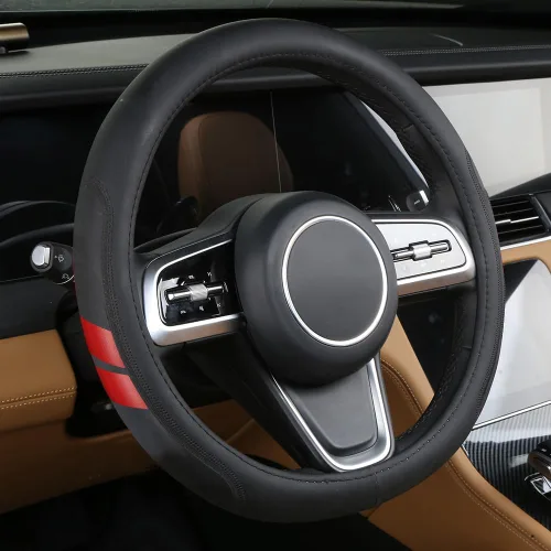 Vista 2 de Funda de cuero de microfibra para volante compatible con Dodge Challenger Charger Durango Avenger Ram