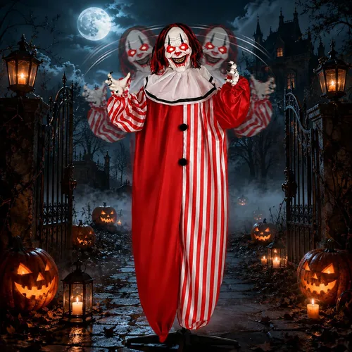 Vista 8 de Decoración de fantasmas animatrónicos de Halloween de 42 pulgadas, calabaza Blanco