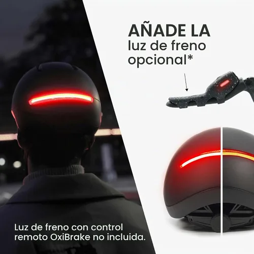 Vista 5 de Overade Casco salvavidas para bicicletas y e-scooters, con potente iluminación delantera/trasera, función intermitente, talla única