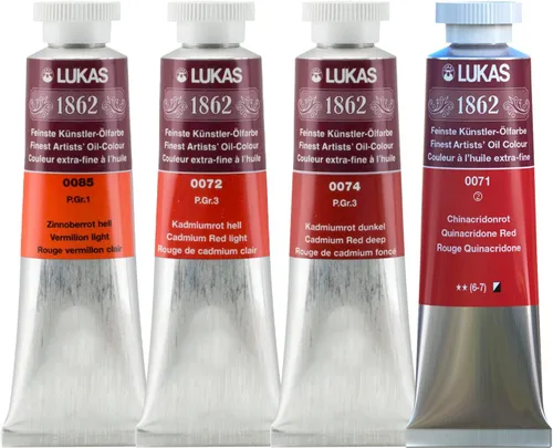Vista 67 de Lukas 1862 Pintura al Óleo para Artistas Profesionales - Colores Tierra Amarillentos, 37 mL - Juego de 4 - Destacada Resistencia a la Luz, Sin