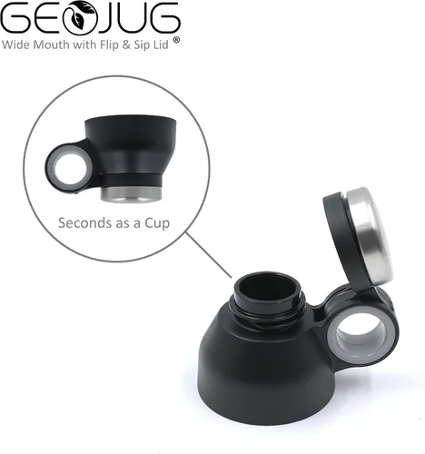 Vista 3 de Brentwood GeoJug - Botella de agua de acero inoxidable aislada al vacío, boca ancha con tapa sin BPA