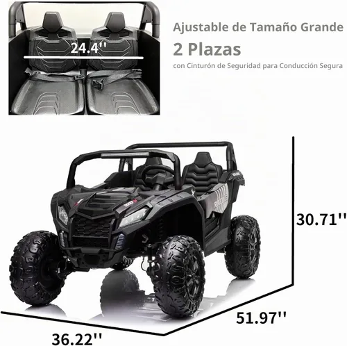 Vista 4 de Juguetes de paseo de 24 V para niños grandes, capacidad máxima de peso de Negro