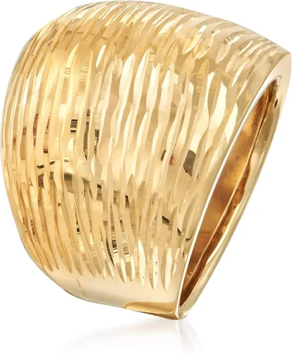 Vista 3 de Ross-Simons Italian 14kt Yellow Gold Diamond-Cut Dome Ring