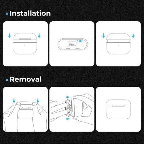 Vista 9 de PITAKA - Funda MagSafe, fibra de aramida tejida para AirPods Pro 2, color negro Funda protectora delgada a prueba de golpes para AirPods Pro 2