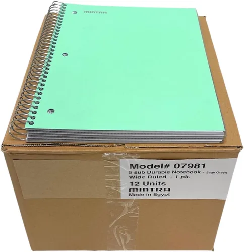 Vista 40 de Mintra Office Cuadernos de Espiral Duraderos, 5 Materias (Hielo Ártico, Rayado Universitario 1pk)
