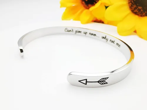 Vista 320 de Pulseras inspiradoras para mujer, joyería de acero inoxidable, con refranes, pulsera motivacional con mensaje oculto, pulseras grabadas para mejor