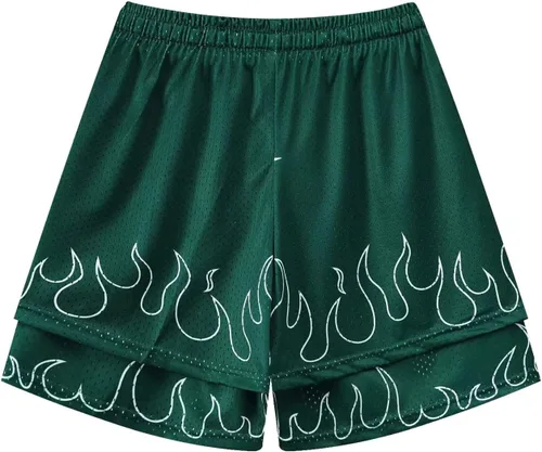 Vista 8 de BOOMLEMON Pantalones cortos de baloncesto para hombre, para gimnasio, entrenamiento, atletismo, correr, con estampado gráfico, pantalones cortos