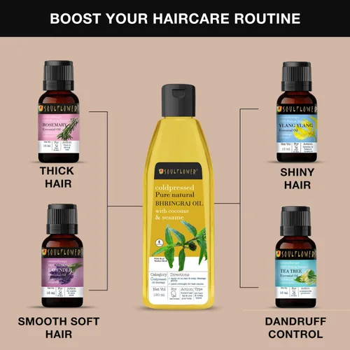 Vista 7 de Soulflower Bhringraj - Aceite para el cabello 100% puro, natural, cuero cabelludo refrescante Coco, sésamo 4.1 fl oz